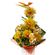 At the Sunset. This charming arrangement of chrysanthemums and alstroemerias accented with a stem of strelitzia will make the leaving day long remembered.
